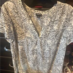 Torrid Zebra Print V-Neck Blouse